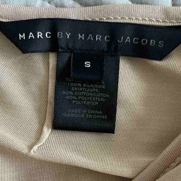 Marc by Marc Jacobs Women’s Dress Claude Silk Knit Color Block Nude Red Size S - Picture 4 of 11